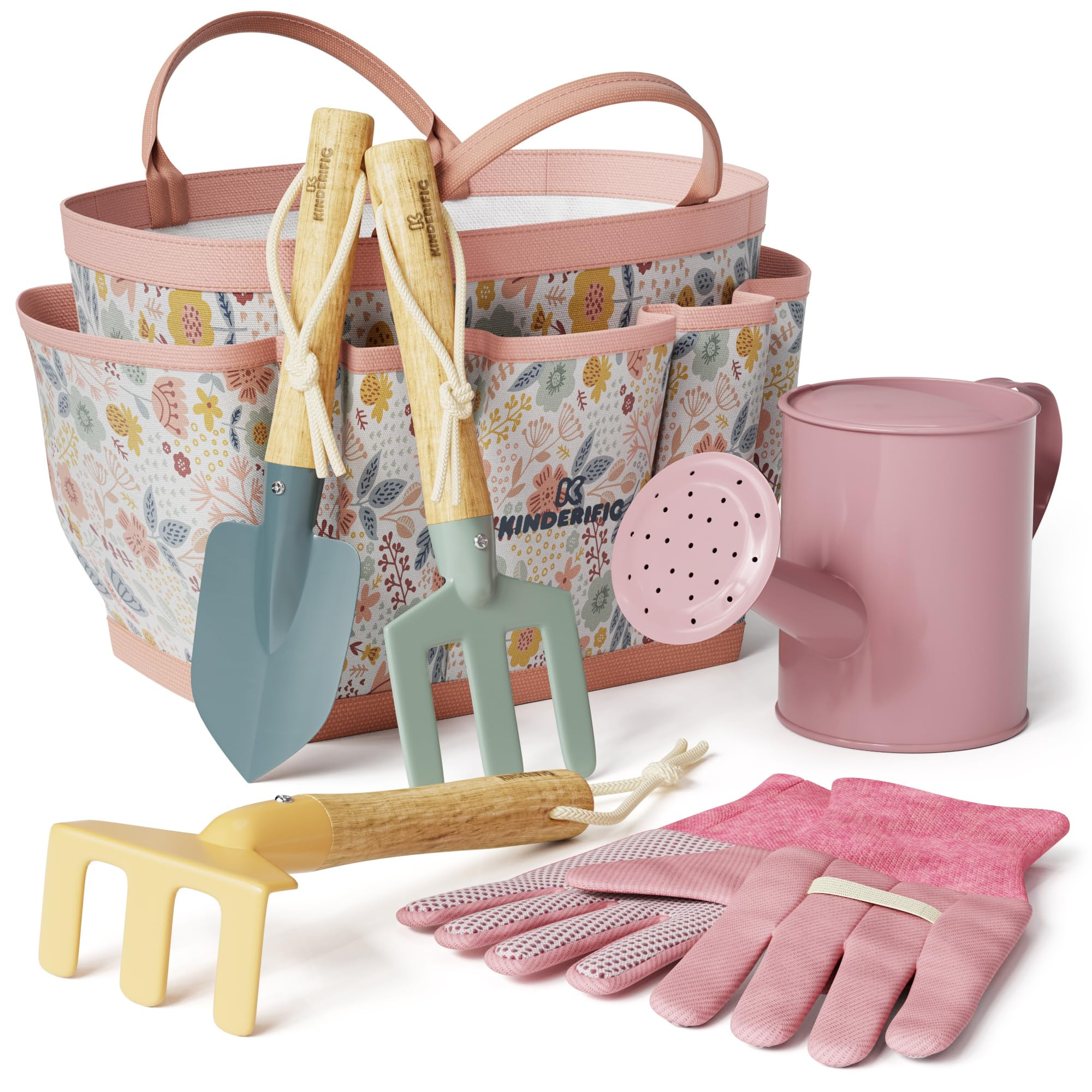 Gardening Set, Tool Kit, for Kids, STEM, Includes Tote Bag, Spade, Watering Can, Rake, Fork, Trow... | Amazon (US)