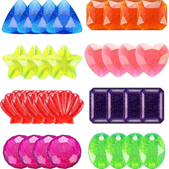 32 Pieces Big Dive Gem Pool Toys Colorful Precious Dive Gems Diving Toys Sinking Swimming Pool To... | Amazon (US)