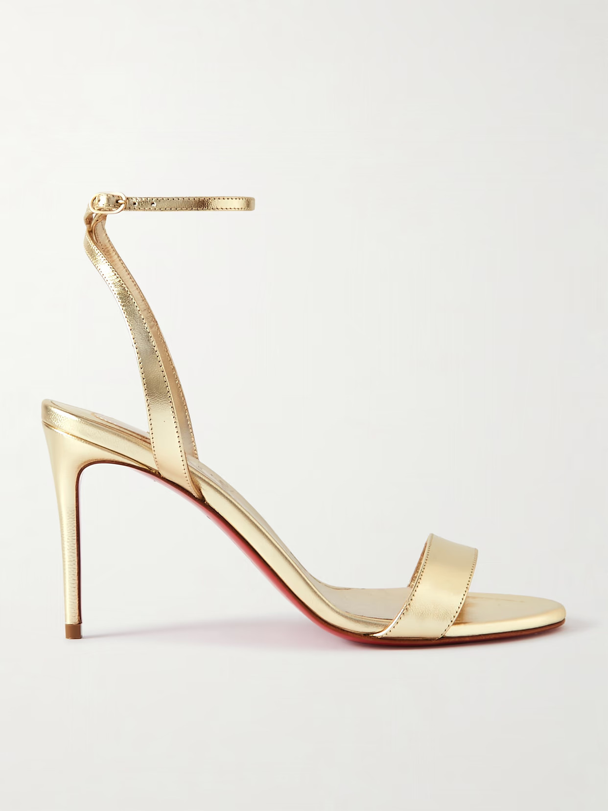 Christian Louboutin - Loubigirl 85 Metallic Leather Sandals - Gold | NET-A-PORTER (US)