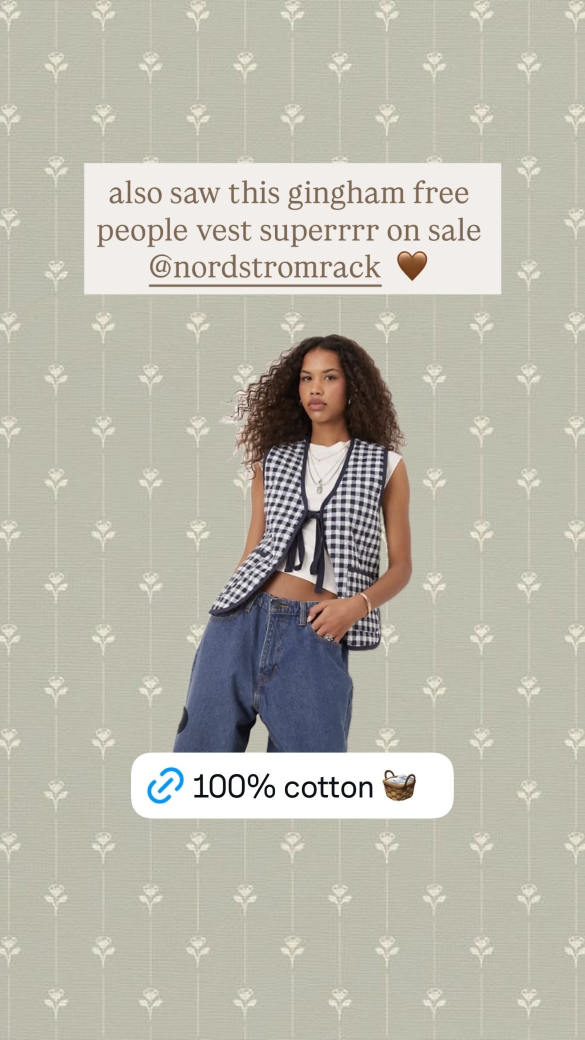 also saw this gingham free people vest superrrr on sale @nordstromrack 🤎
