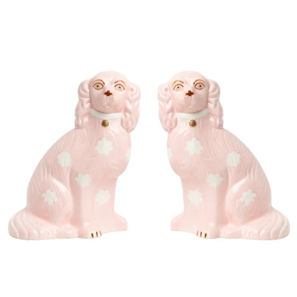 PALE PINK STAFFORDSHIRE DOGS MEDIUM | Wayfair North America