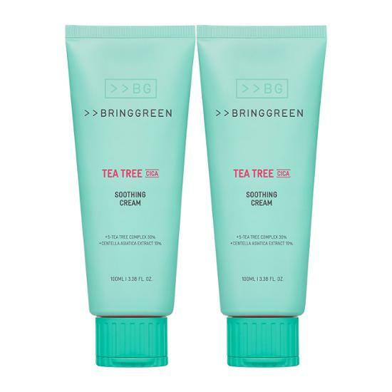 BRINGGREEN Tea Tree Cica Soothing Cream+ 100mL Double Pack_NEW | Olive Young Global