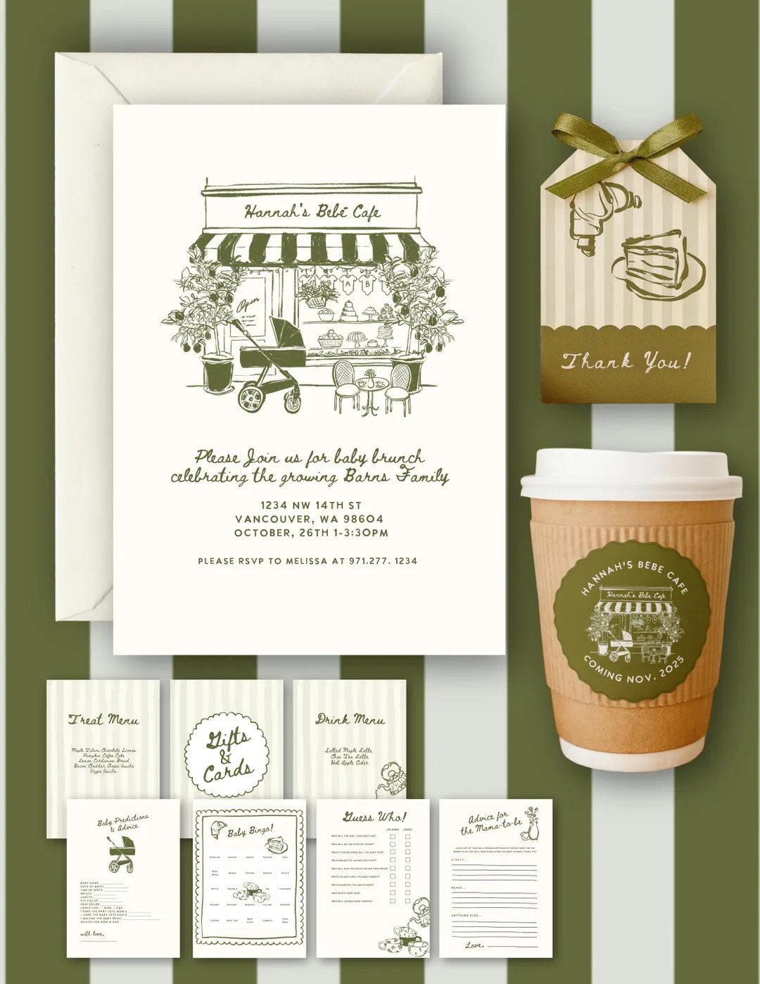 Bebe Cafe | baby is brewing | Home cafe themed BABY Shower Bundle | Gender Reveal | Etsy (US)