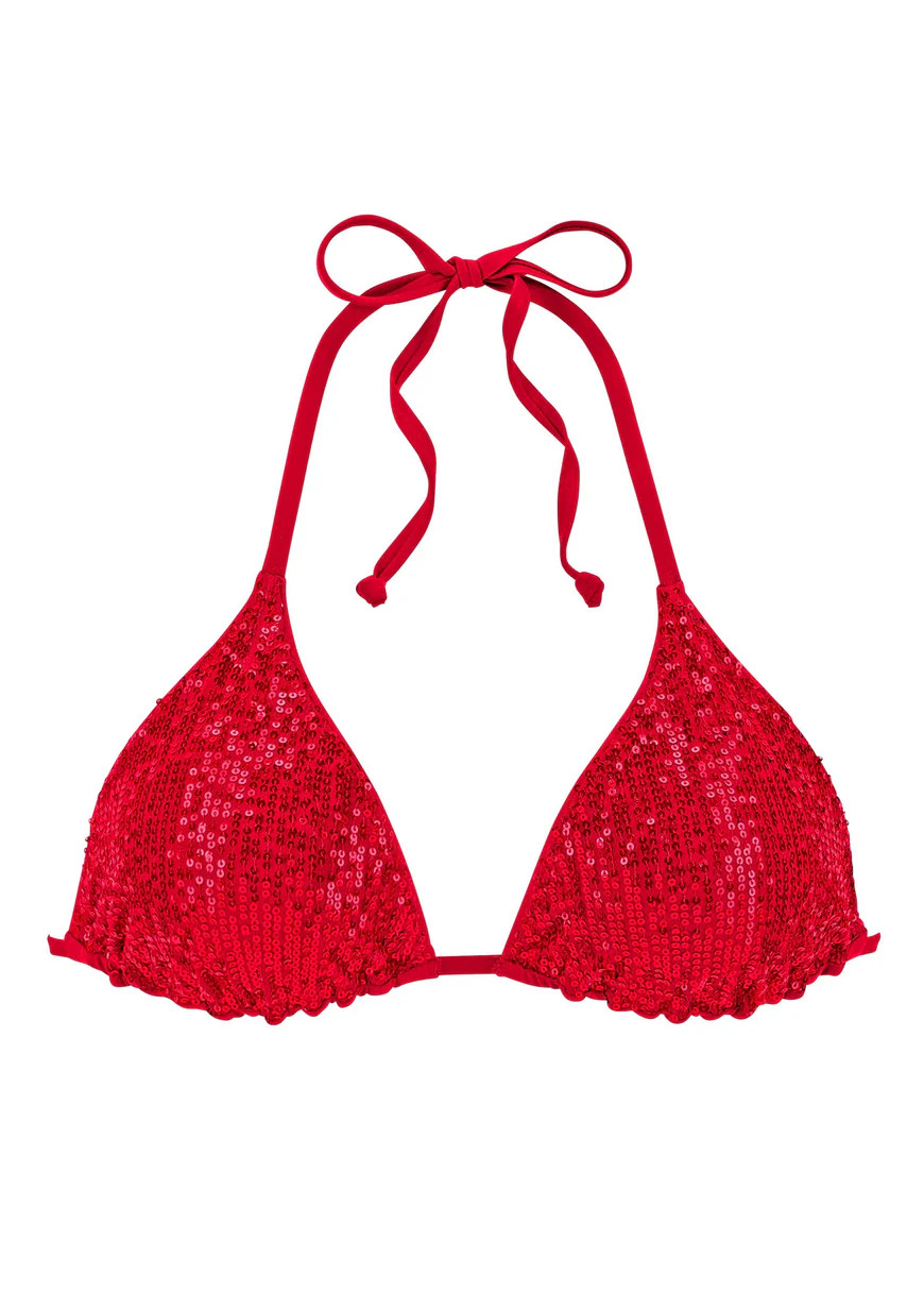Sequin Triangle Top - Red | VENUS