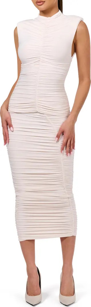 Hourglass V-Waist Ruched Midi Skirt | Nordstrom
