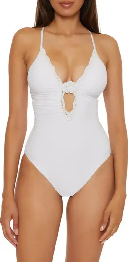 Colette Rosette Plunge One-Piece Swimsuit | Nordstrom