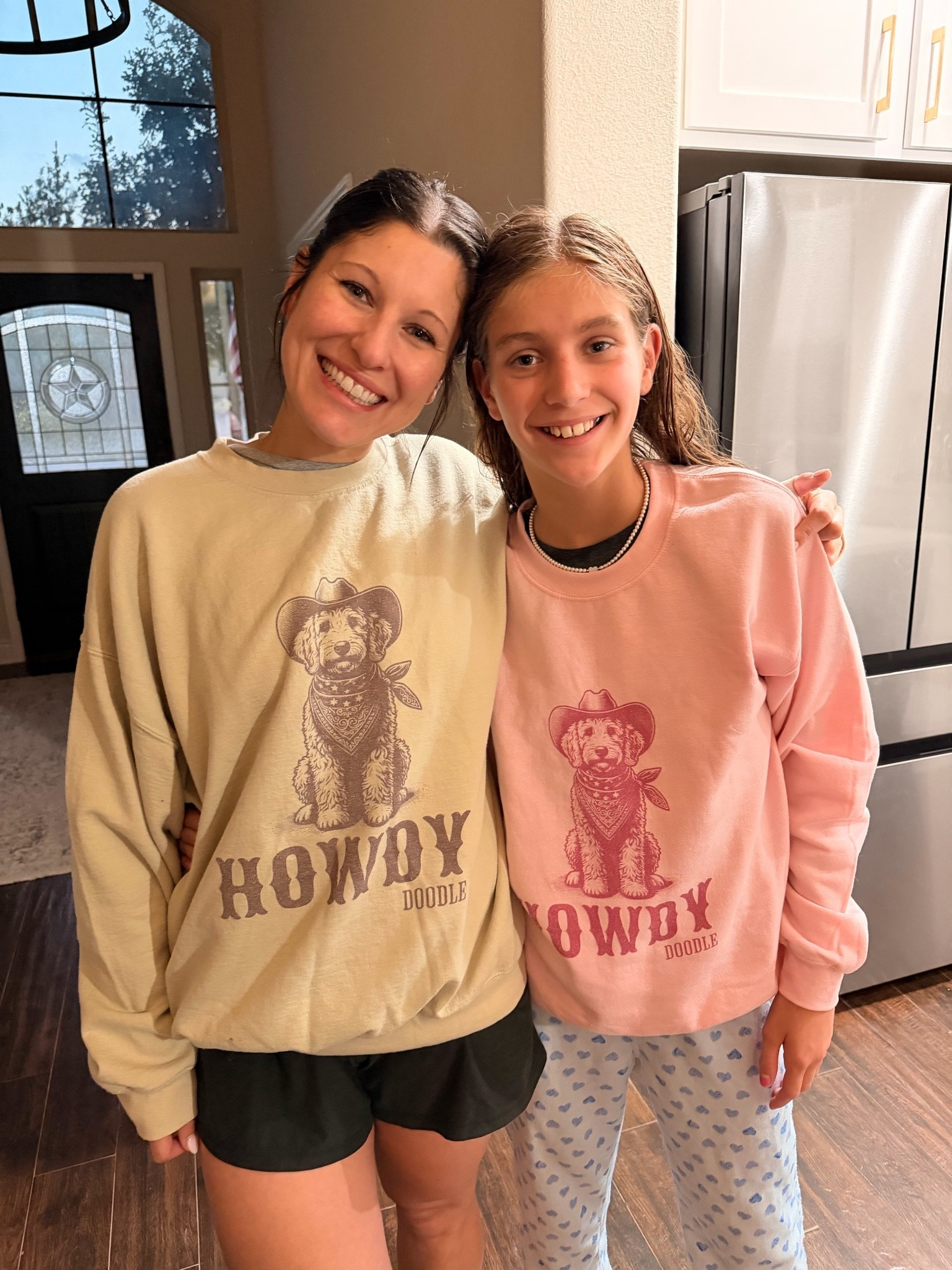 Matching Howdy Doodle sweatshirts for Baby B & I! 🐾 Brooklyn turns 11 on Saturday & I’m missing her birthday/lake time with the fam so she got to open her gift early 🩷

#LTKSeasonal #LTKstorytime