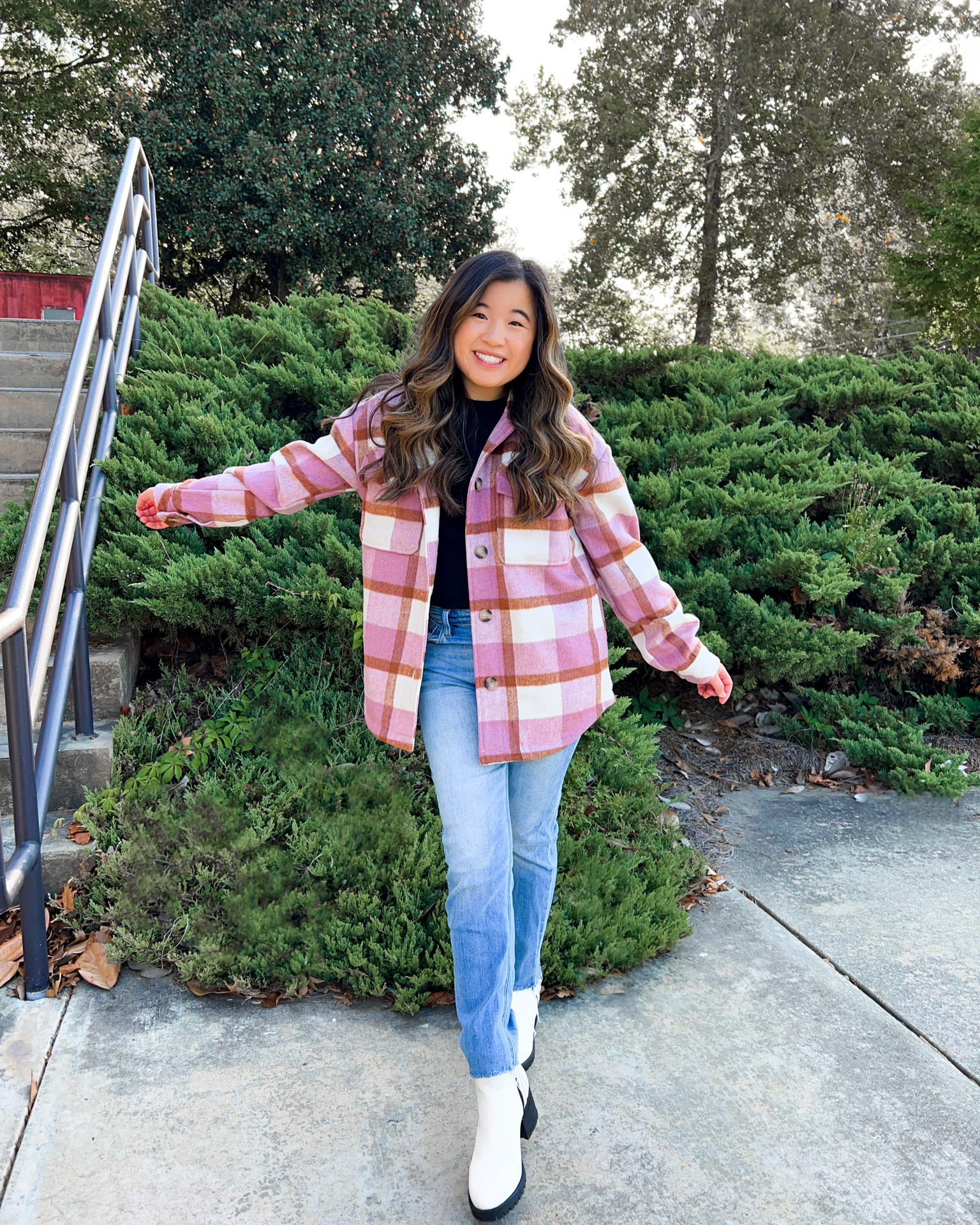 Shacket outfit for fall: Shacket (size small), jeans (size 26), black tee (size small), boots (size 6.5)

#LTKU #LTKunder100 #LTKSeasonal