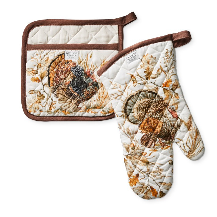 Autumn Plymouth Turkey Oven Mitt & Potholder Set | Williams-Sonoma