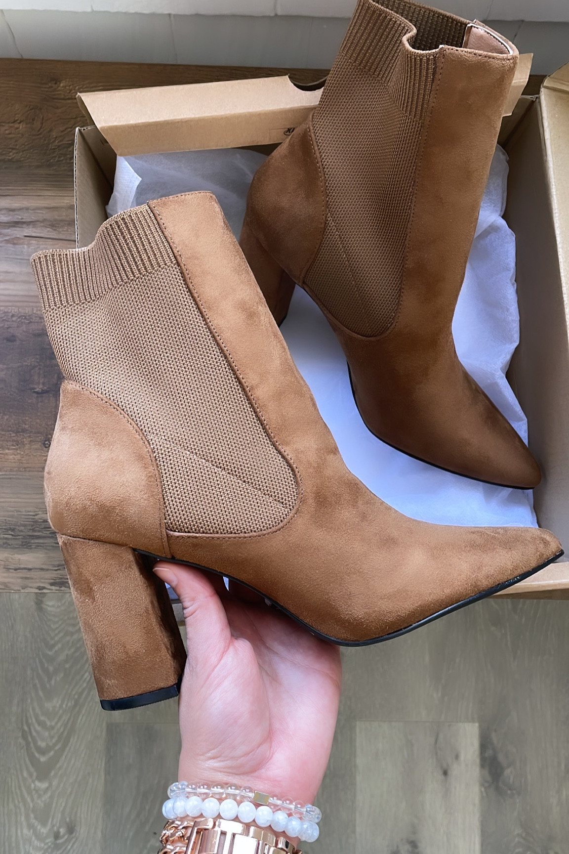 Pointed toe brown faux suede booties from Amazon! How stunning are these!? Easy to slide on because of the stretchy fabric on top. I wear size 9

#LTKFind #LTKstyletip #LTKshoecrush