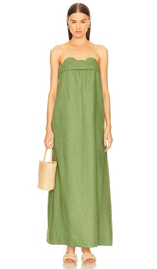 Jellyfish Strapless Maxi Dress in Dark Green | Revolve Clothing (Global)