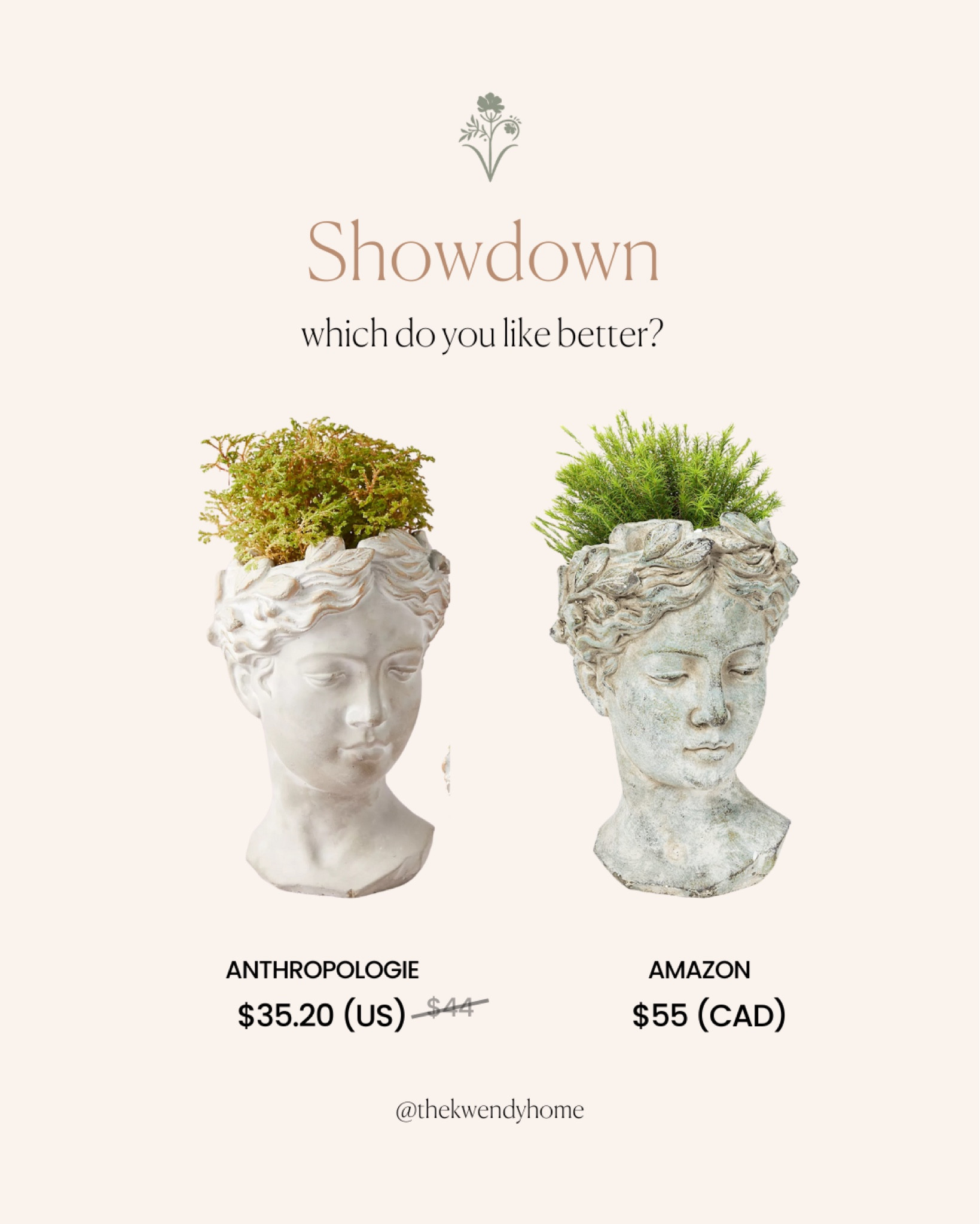 Grecian Bust Planter Showdown! Anthropologie VS Amazon. The Anthropologie planter is also on sale!! Planters. Bust planter. Plant decor. Home decor  

#LTKsalealert #LTKhome #LTKunder100