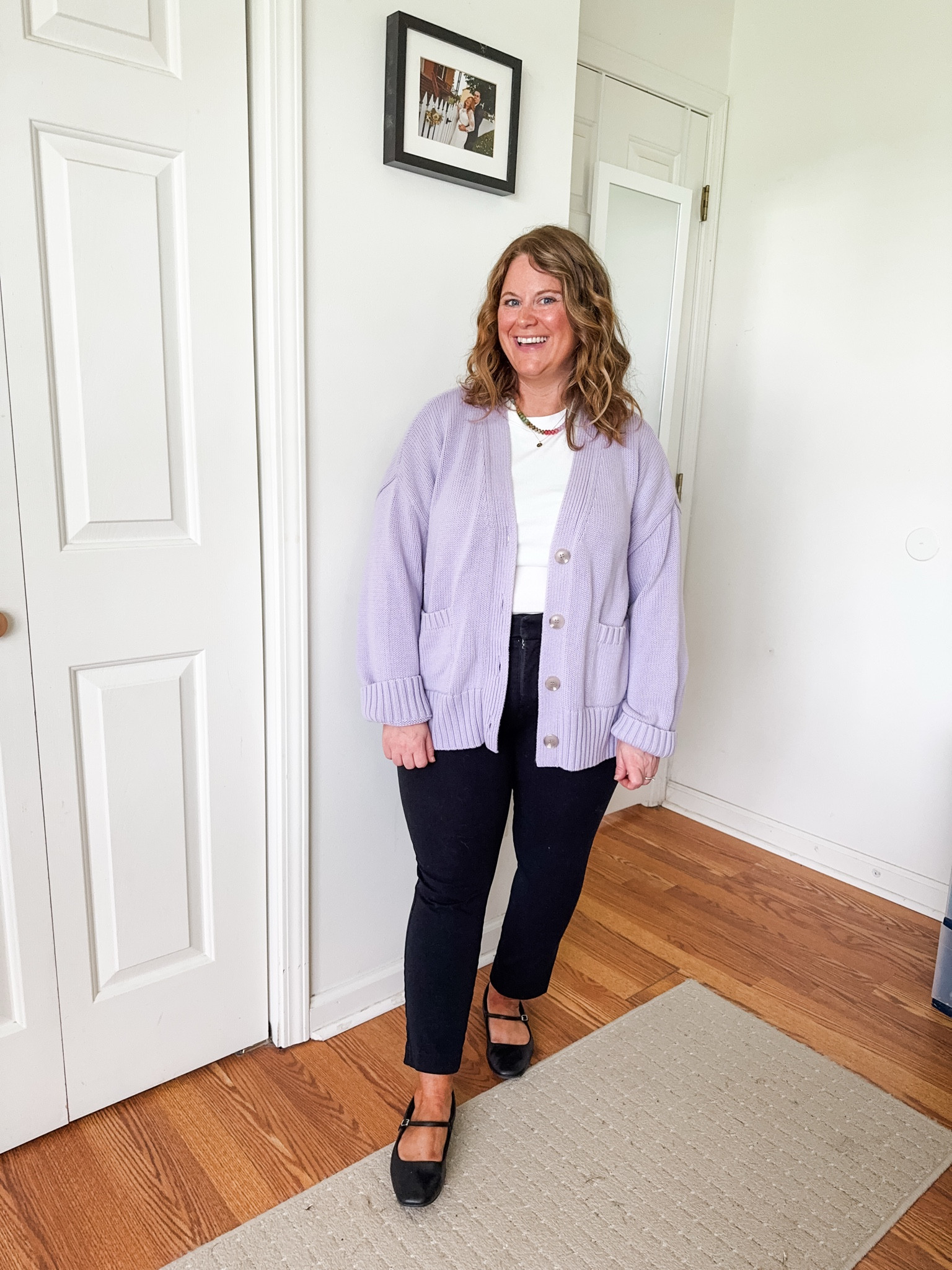 My cardigan is sold out so linked similar.  My pixie pants are a 16 petite.  

#LTKSaleAlert #LTKMidsize #LTKWorkwear