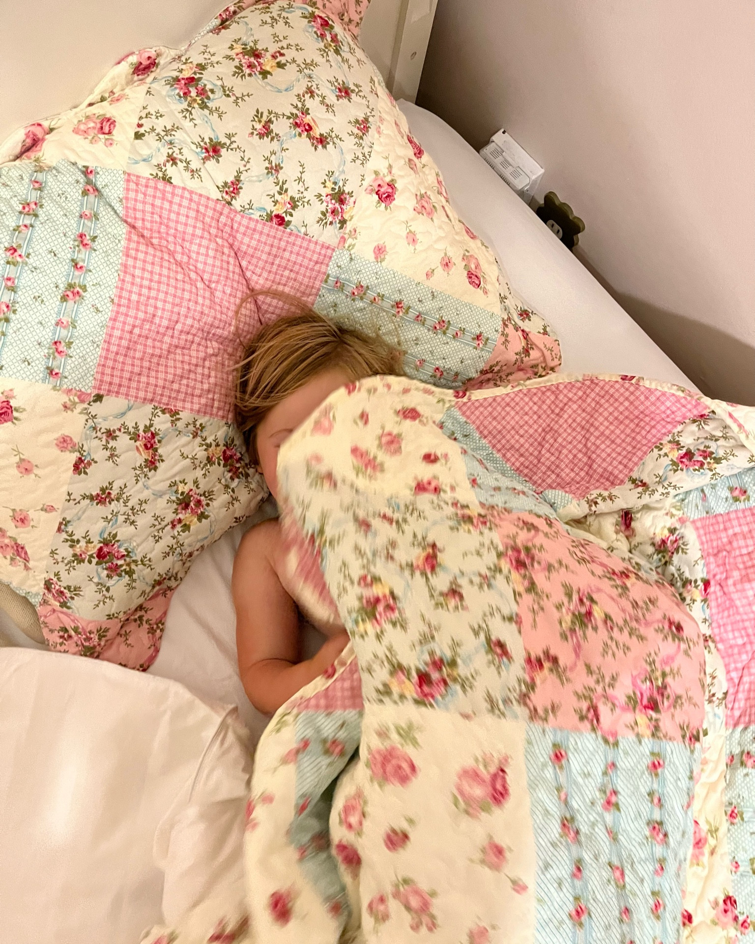 New big girl bedding! The patchwork floral quilt and sham feel very LoveShackFancy but a fraction of the price! Theyre going to need a thorough washing because they smell like factory, but they’re darling and honestly great quality for the price 🩷 

Also linked her scallop light switch plates because they were a simple update I made in her room that makes me smile every time I go in there! 

#LTKFindsUnder50 #LTKKids #LTKHome