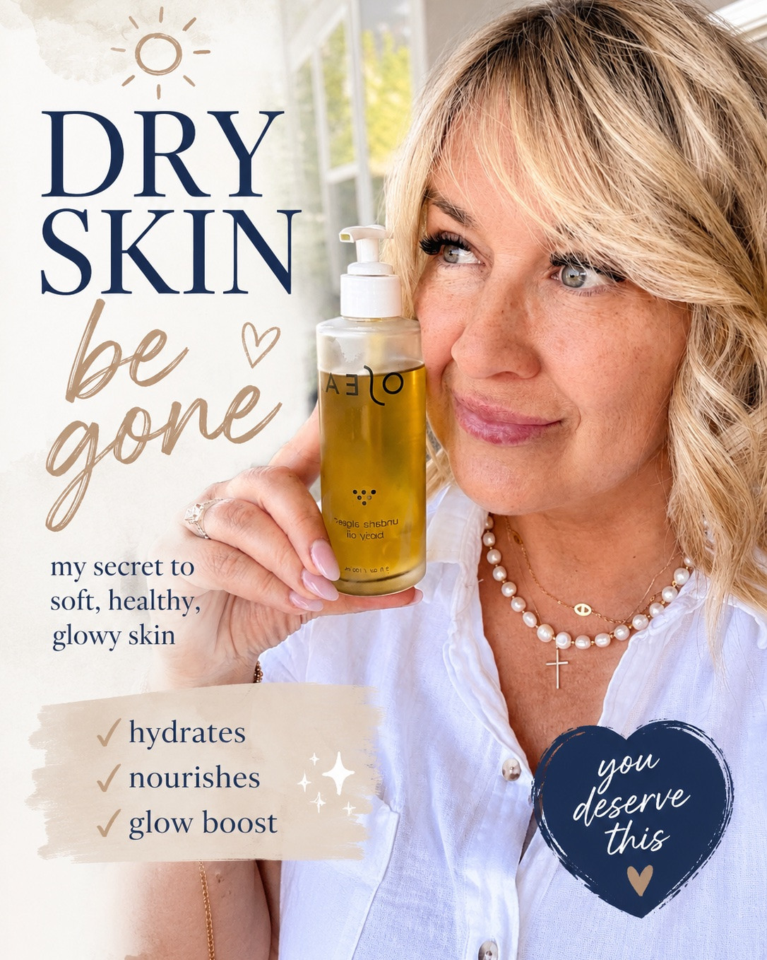 If your skin feels dry again just a few hours after moisturizing, this has been a game changer for me. ✨ My legs and arms have never felt so soft, smooth, and hydrated. I love that it gives my skin a healthy glow without feeling greasy. If you’ve been struggling with dry, flaky skin, this is definitely worth trying!
-

dry skin solution, body oil for dry skin, glowing skin tips, hydrated skin, flaky skin remedy, soft skin routine, mature skin care, over 50 skincare, moisturizing body oil, healthy glowing skin
