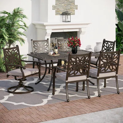 Angelleigh Rectangular 6 - Person 63.6" Long Dining Set with Cushions | Wayfair North America