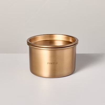 Lidded Metal Pomelo 4-Wick Jar Candle Brass Finish 20oz - Hearth & Hand™ with Magnolia | Target