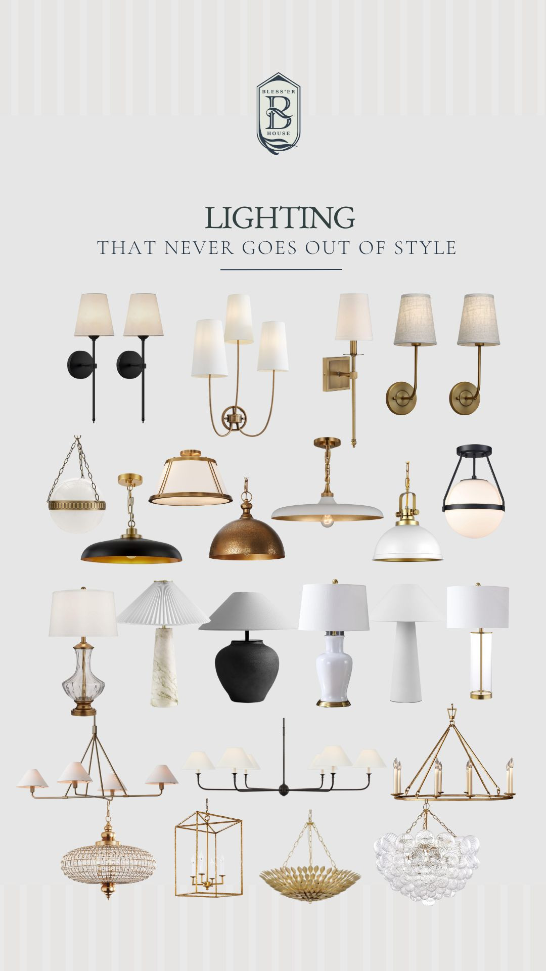 Lighting that never goes out of style ✨ From classic chandeliers and elegant sconces to timeless table lamps!

timeless lighting | classic lighting fixtures | traditional lighting | modern traditional lighting | elegant lighting | wall sconces | brass lighting | black lighting fixtures | glass table lamps | chandelier styles | pendant lighting | flush mount lighting | semi-flush mount light | modern classic home | sophisticated home decor | luxury home lighting | lighting trends | neutral lighting | transitional lighting | timeless home accents 

 #LTKHome #LTKStyleTip
