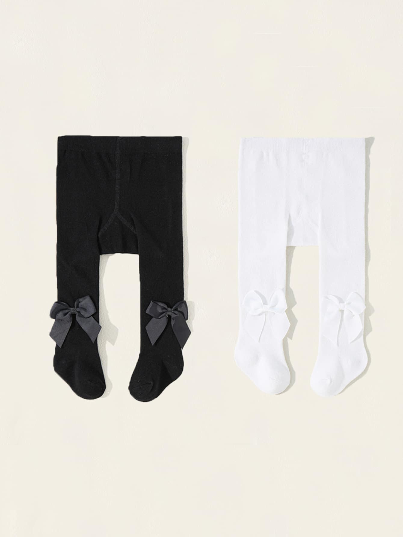2pairs Baby Bow Decor Tights | SHEIN