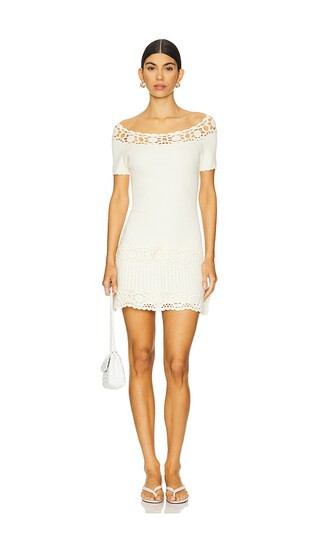 Frankies Bikinis X Bella Hadid Libra Knit Mini Dress in Cream. - size L | Revolve Clothing (Global)