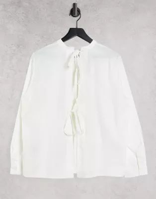 Object shirt with open back tie details in white | ASOS (Global)