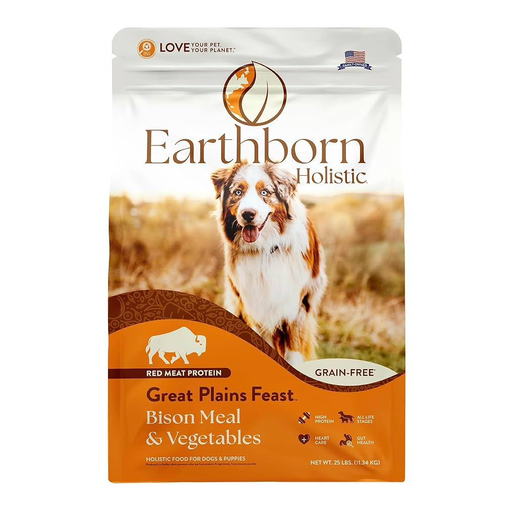 Earthborn Holistic Great Plains Feast 25 lb. Bison Meal & Vegetables Grain-Free Dry Dog Food | Amazon (US)