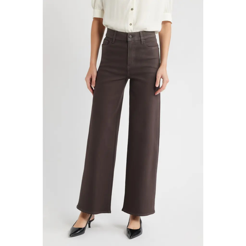 FRAME Le Slim Palazzo Coated High Waist Wide Leg Jeans in Truffle Coated at Nordstrom, Size 25 | Nordstrom