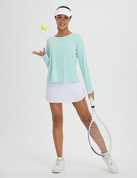 baleaf Women's Long Sleeve Workout Tops Quick Dry Shirts Split Back | Amazon (US)