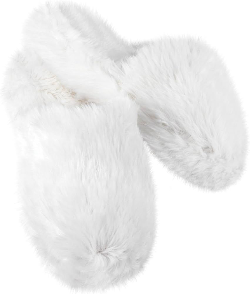 PajamaGram Fuzzy Slippers for Women - Washable Slip-Ons | Amazon (US)