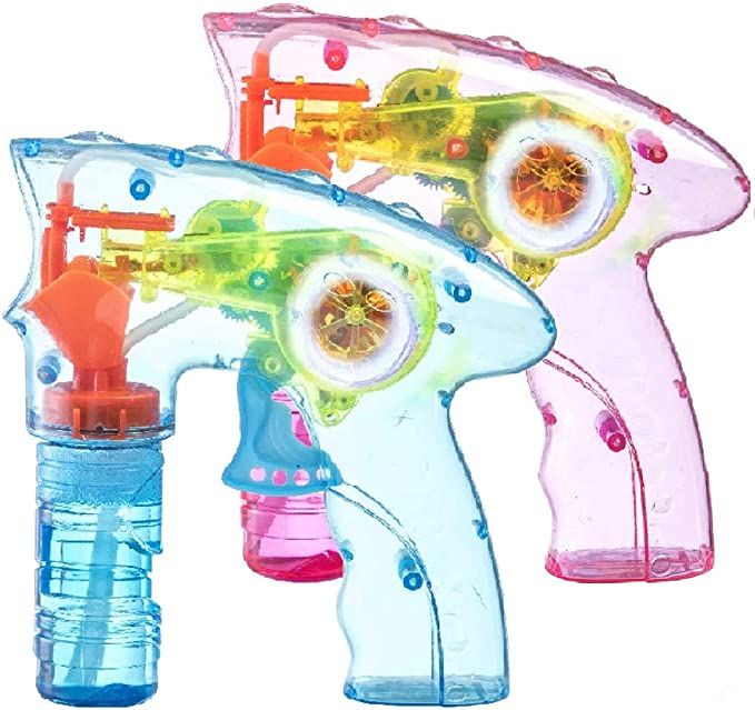 Prextex Pack of 2 Wind up Bubble Gun Shooter LED Light up Bubble Blower Indoor and Outdoor Toys f... | Amazon (US)