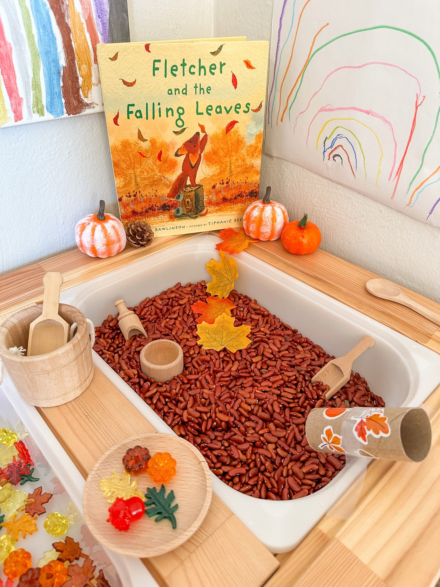 This year’s fall sensory table! Similar to last year with beans, acorns, leaves, pumpkins, and a new book!

#LTKHalloween #LTKkids #LTKSeasonal