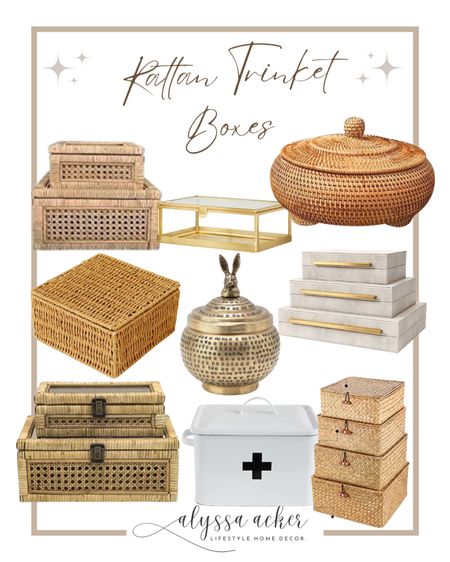 Hide the clutter on your entry table, coffee table, kitchen counter or bedroom dresser! I love these cute trinket boxes to hold all those random loose items! Add texture to your room and decor while staying organized!! 

#amazon #target #canebox #cane #trinket #trinketbox #homestorage #cuteshelfdecor #bookshelfdecor #trending #rattanboxes #stackingboxes

#LTKstyletip #LTKunder100 #LTKhome