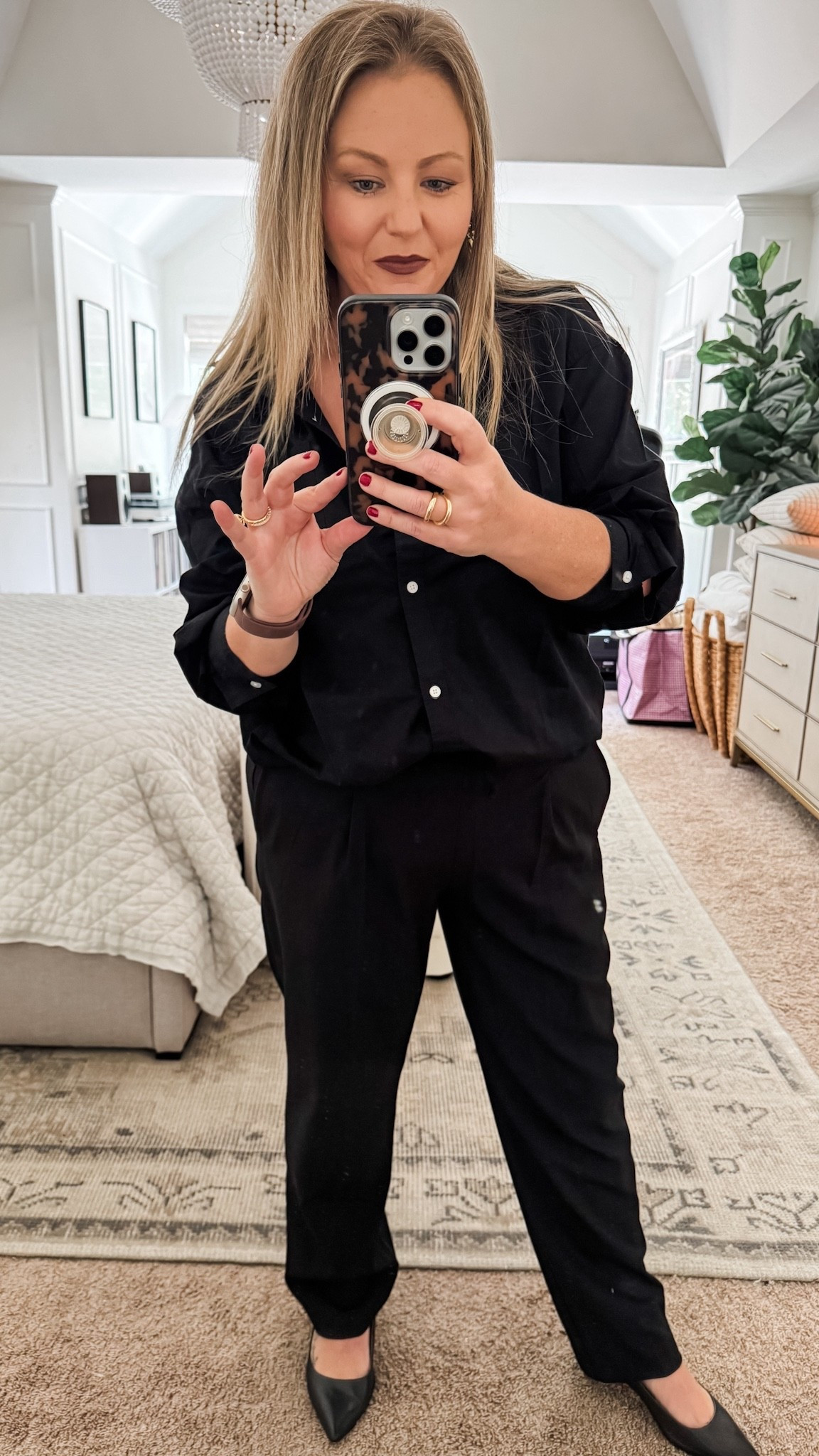 I love the fit of these straight leg ankle length trousers and how I can pair any top and accessories for a different look every time I wear them. work outfit date night outfit black pants black boyfriend shirt 

#LTKSaleAlert #LTKStyleTip #LTKFindsUnder50
