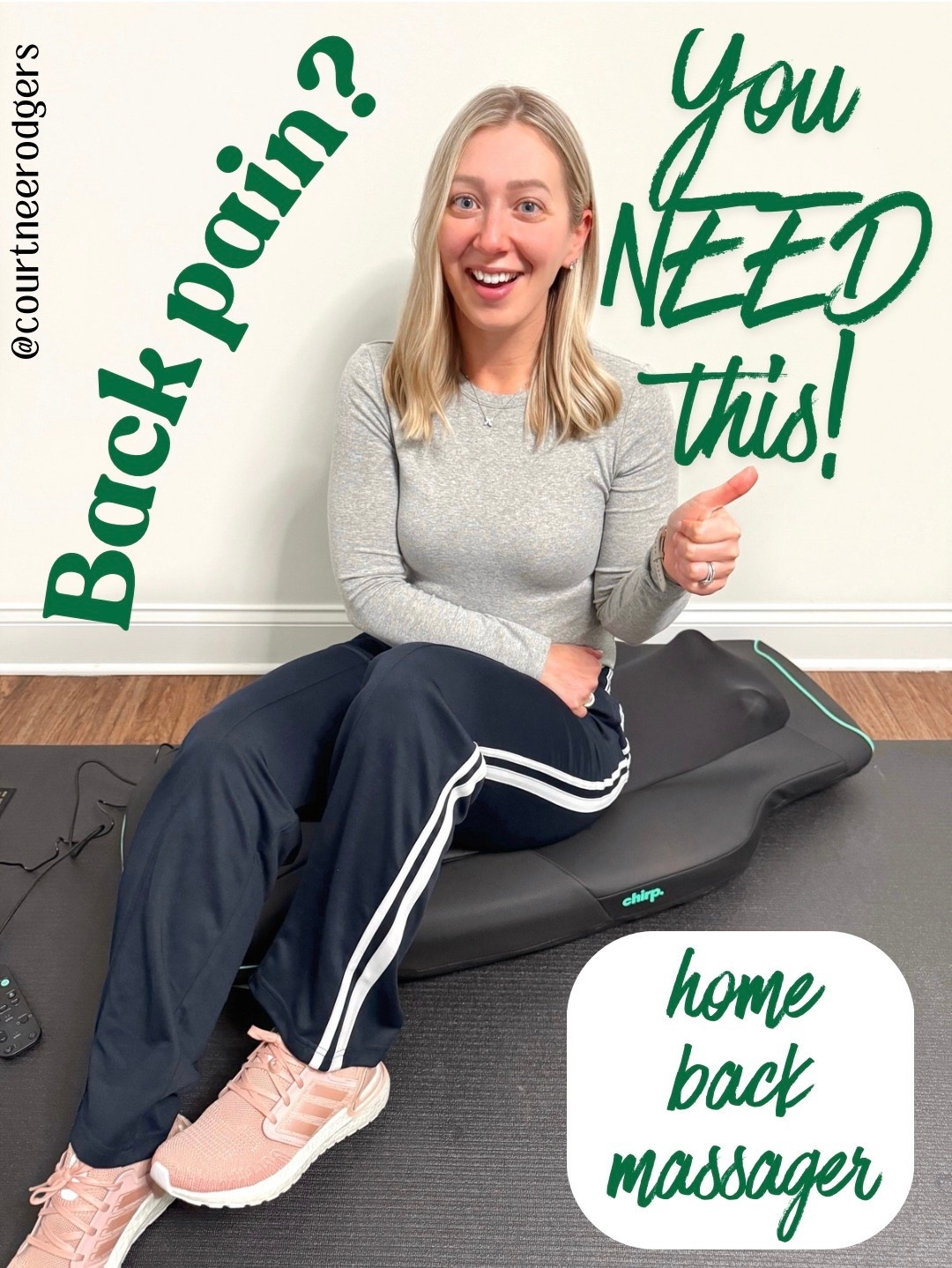 I am SO excited to share this new at home back massager (not sponsored) with you guys!! 💁🏼‍♀️ If you suffer from neck or back pain or simply just want at home relaxation, you’re going to want one of these! 👏🏻 It gets my stamp of approval and will be used DAILY! 💯 

Chirp back massager, wellness, health, home gym 

#LTKvlog #LTKmomlife #LTKActive