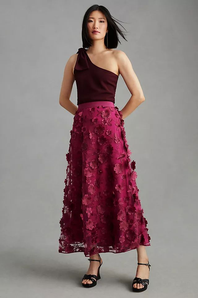 By Anthropologie Floral Appliqué Skirt | Anthropologie (US)