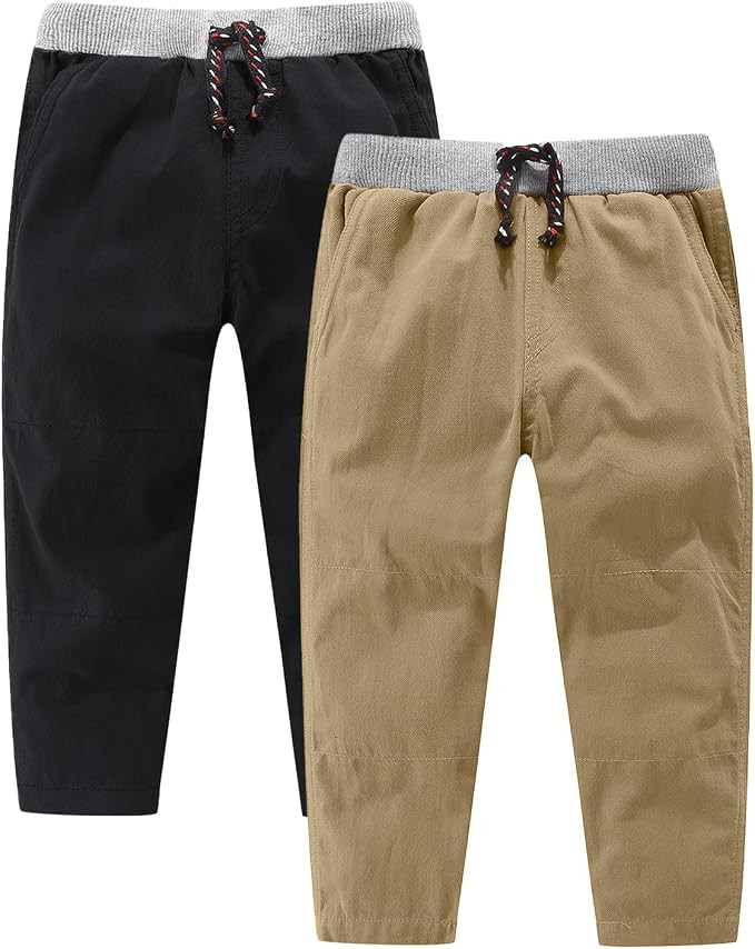 Bumeex Toddler Boy's 2pk Cotton Pull-on Pants 2-9years | Amazon (US)