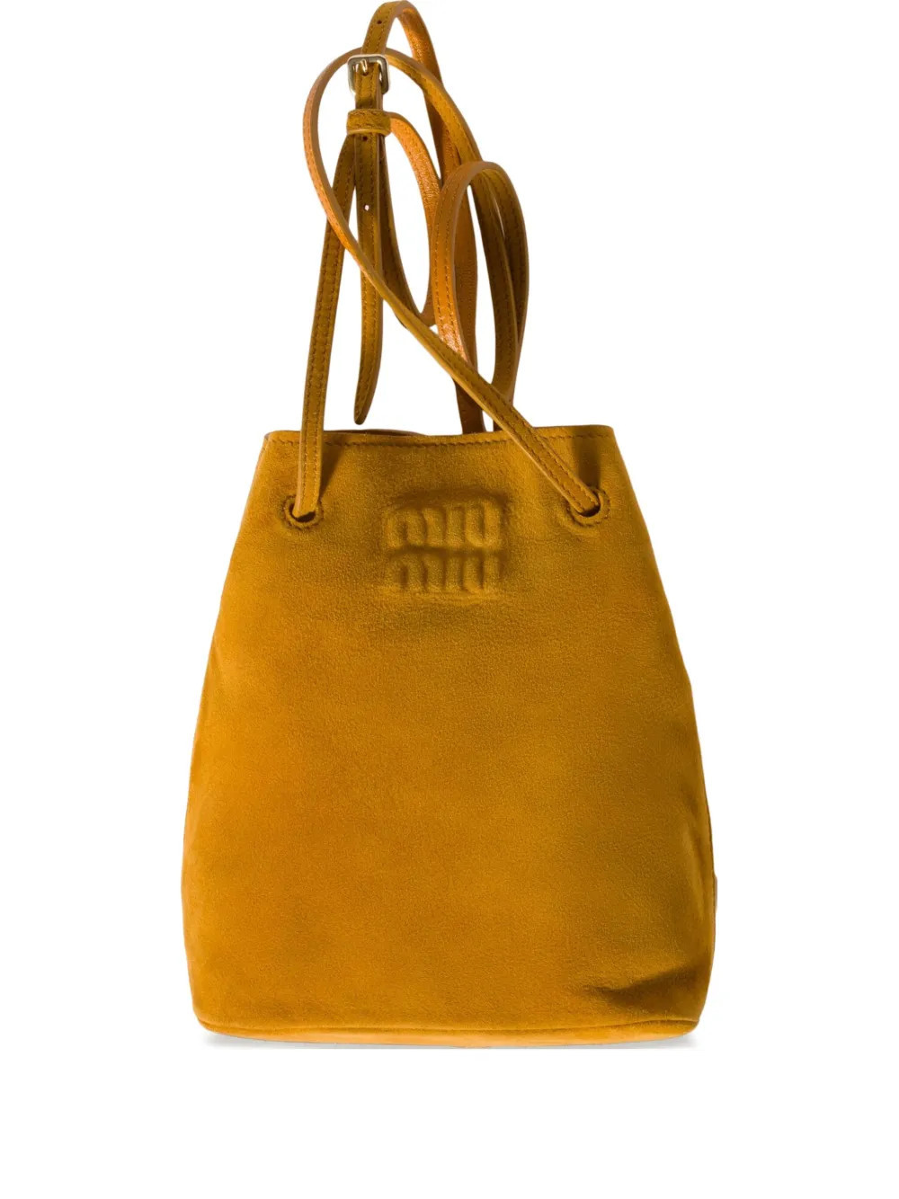 Miu Miu suede pouch shoulder bag - Yellow | Farfetch Global