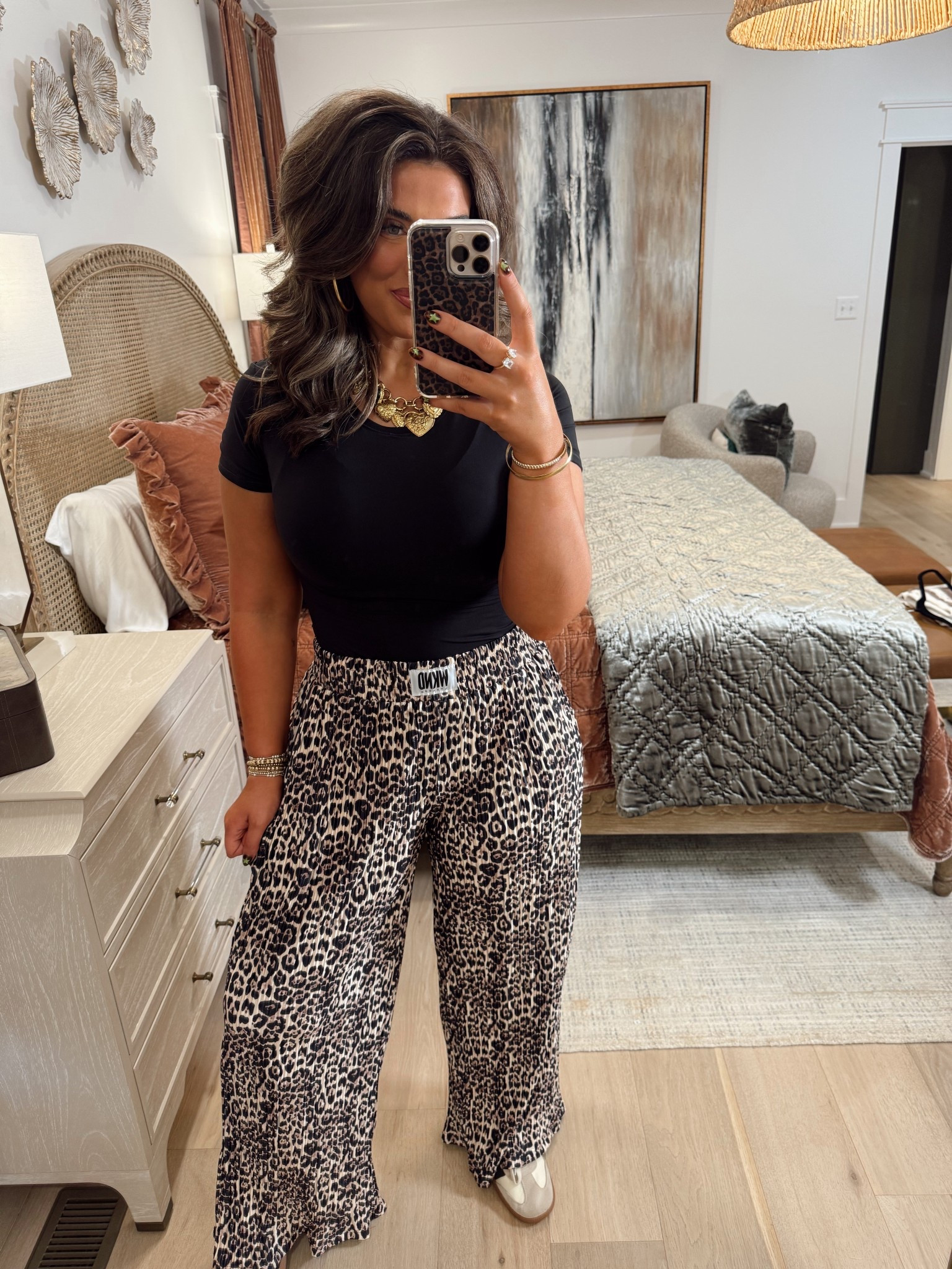 Use code DECKER to save on your WKND Chasers order! 

The VIRAL leopard plisse pants have finally restocked today after months of being sold out! These are the perfect year round pants that you can dress up or down and go with EVERYTHING! I’m 5’8, size 10 & I order the Large in these pants! 

#LTKootd #LTKmomlife #LTKMidsize
