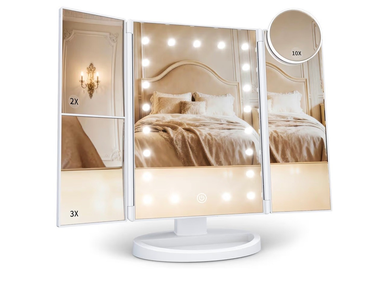Teen girl gift idea Makeup Mirror Vanity with Lights, 2X 3X 10X Magnification, Touch Control, Trifold Mirror, Dual Power Supply, Gifts for Women, Wife, Mom, Teen girls white gifts for teens

#LTKGiftGuide #LTKBeauty