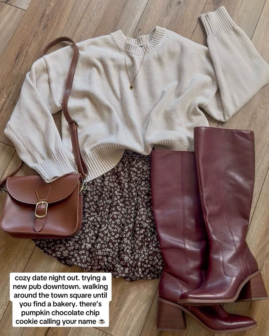 classic fall outfit! floral flowy mini skirt, oversized sweater and leather boots

#LTKSeasonal #LTKSaleAlert #LTKootd