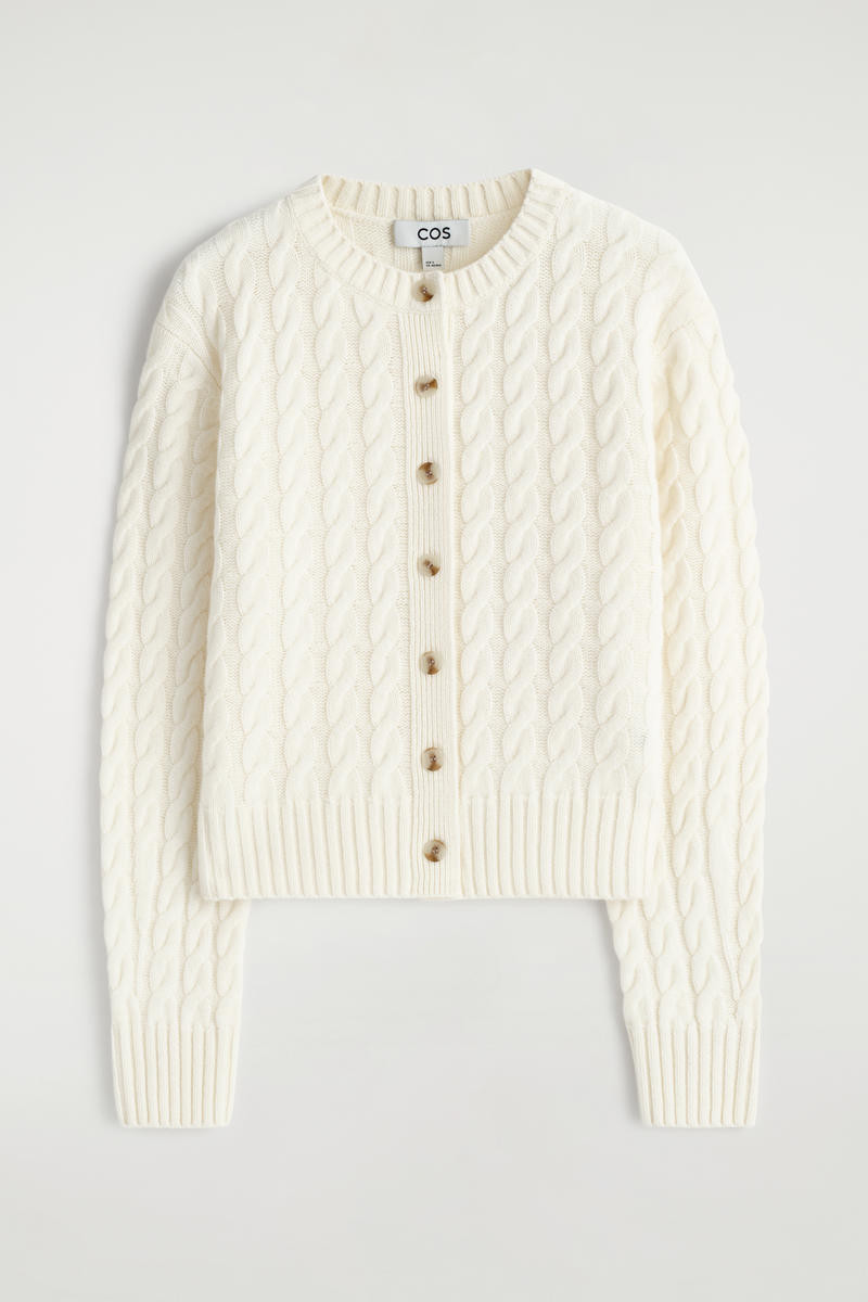Cable-Knit Merino Wool Cardigan | COS (US)