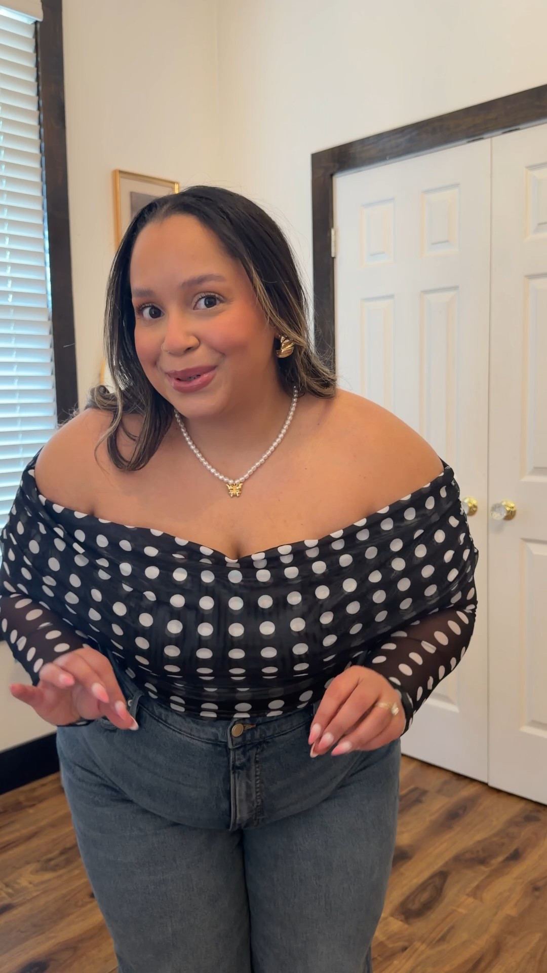 Date night outfit inspiration - Anthropologie inspired polka dot bodysuit 
I’m wearing the XL and it fits perfectly! 

#LTKPlusSize #LTKootd #LTKPetite