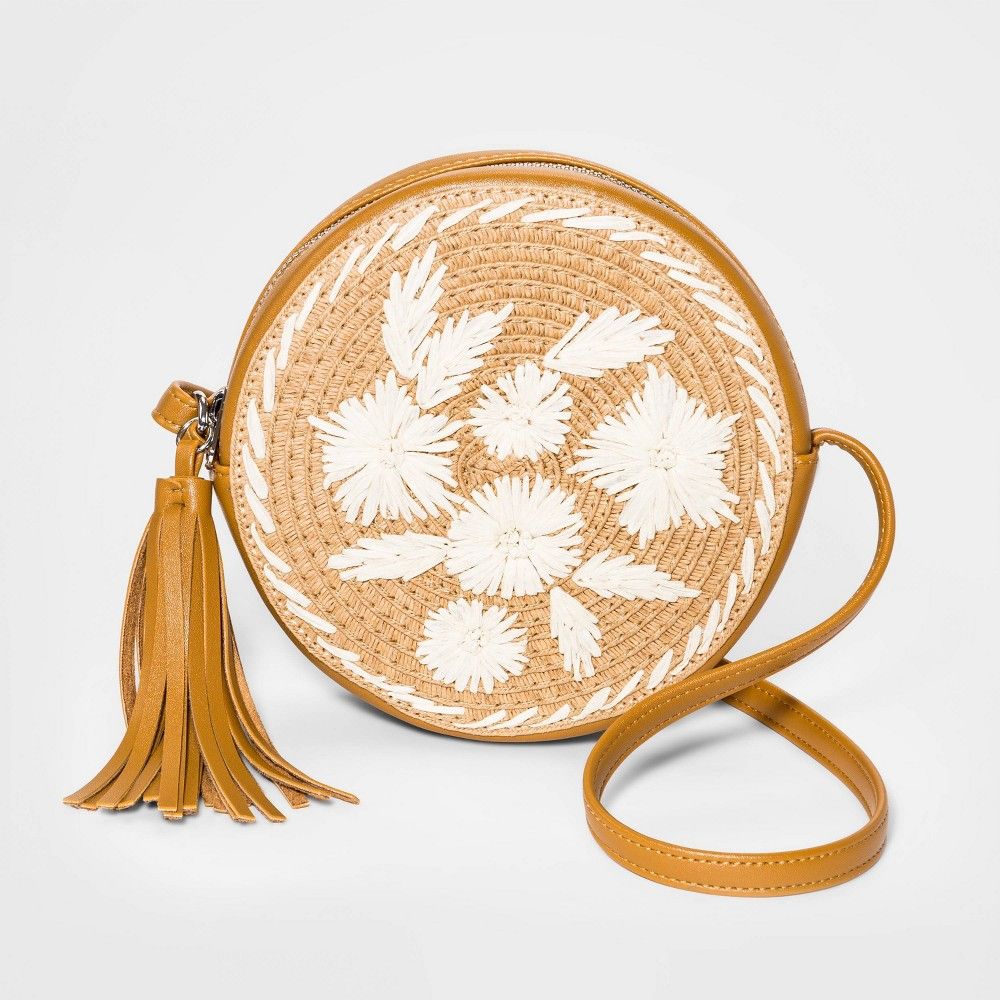 Girls' Floral Embroidered Crossbody Bag - art class Brown | Target