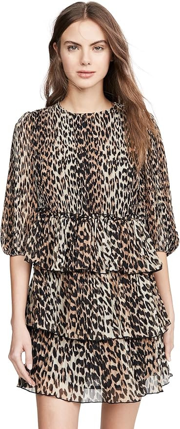 Ganni Women's Pleated Georgette Dress | Amazon (US)