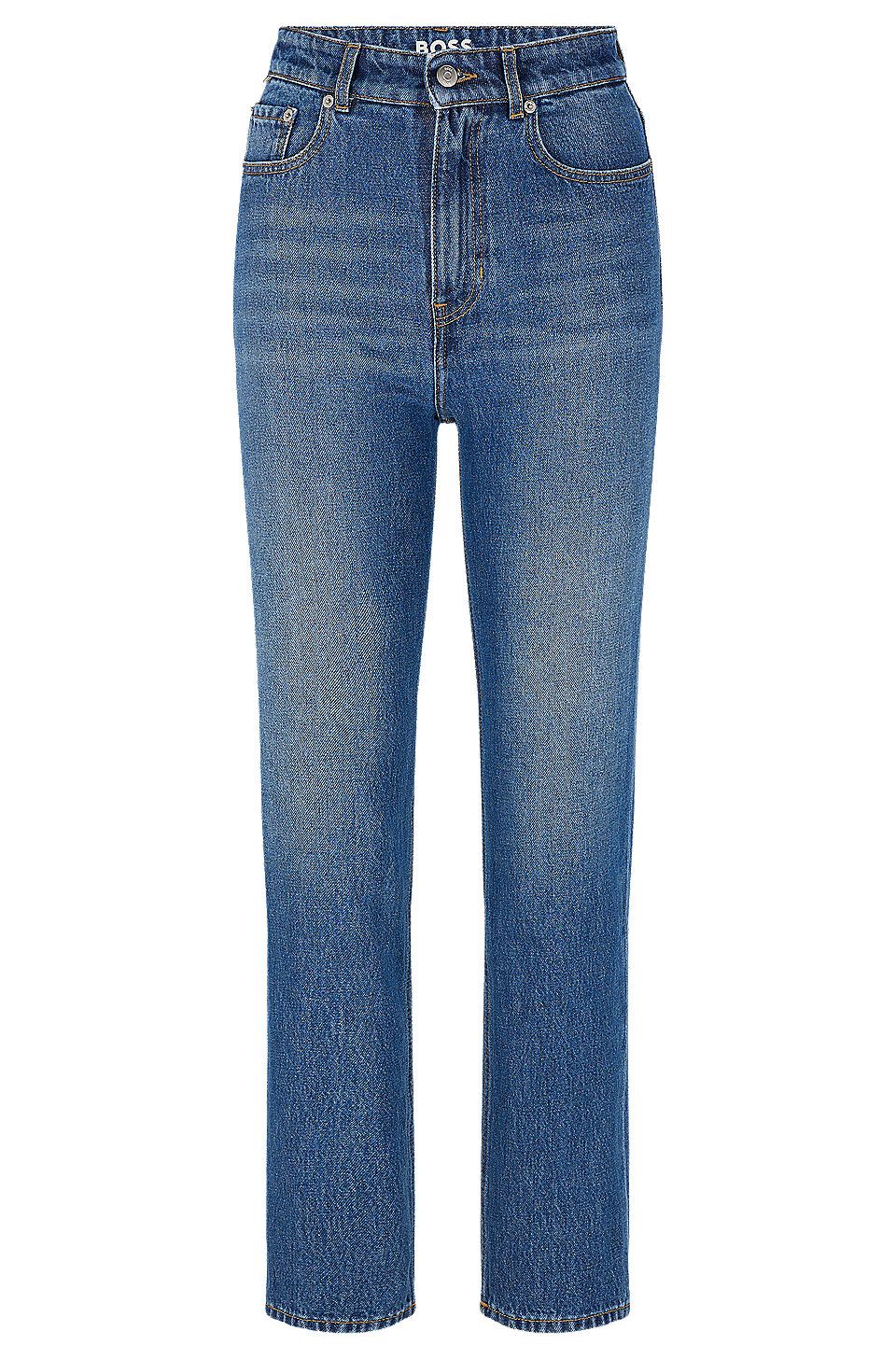Regular-fit jeans in blue Italian organic-cotton denim | Hugo Boss (UK)