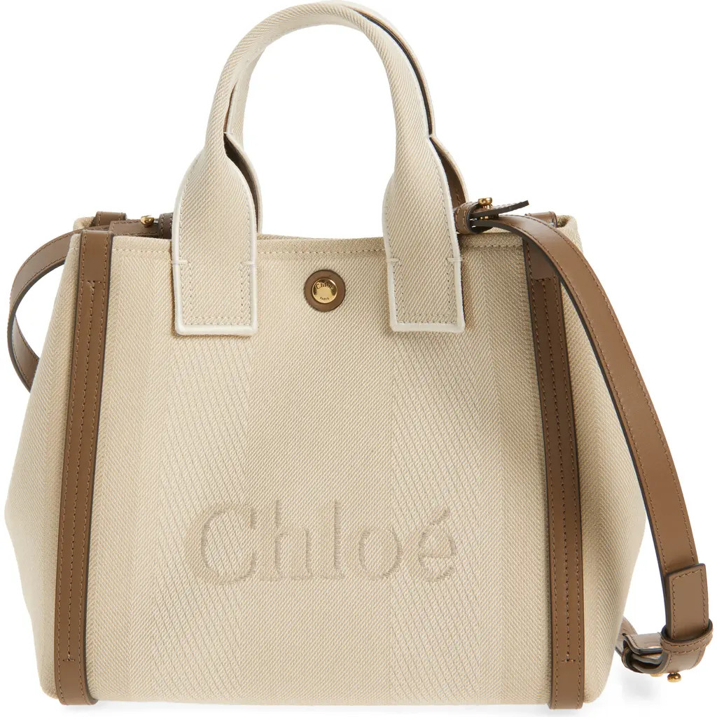 Chloé Logo Canvas Tote in Vegetal Beige at Nordstrom | Nordstrom
