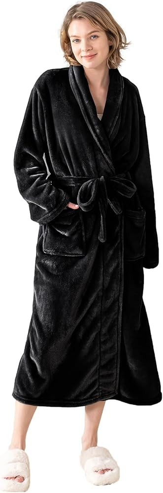 Soft Shawl Collar Bathrobe for Women, Silky Soft Lightweight Plush Long Robe Warm and Comfy to We... | Amazon (US)