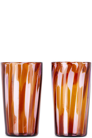 Brown & Pink Small Augusta Glass Set | SSENSE