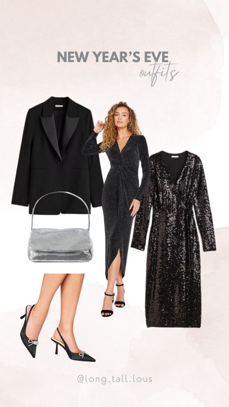 New Year’s Eve party outfit inspo. Black glitter wrap dress (tts, I wear size EU40). Black sequin midi dress, satin, diamanté slingback heels that are comfortable to walk in. A small silver sequin purse for your essentials and a tuxedo style blazer to keep you cozy while watching the fireworks. 



#LTKeurope #LTKHoliday #LTKstyletip