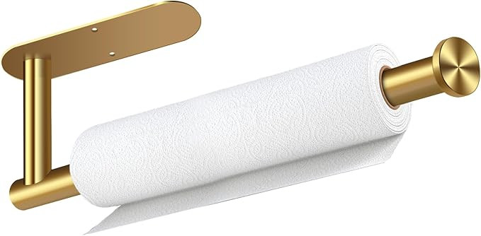 Paper Towel Holder, Self Adhesive or Drilling Paper Towel Holder Under Cabinet, Stainless Steel G... | Amazon (US)